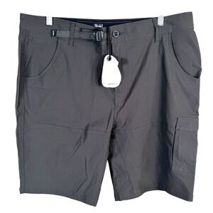 NEW Prana Stretch Zion II Shorts Dark Iron Belted Mens 38x10 Hiking Outdoor $75